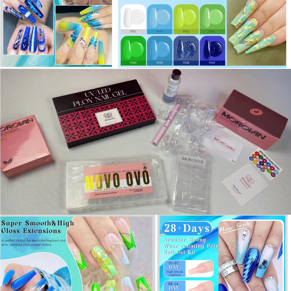 Pink UV/LED Polygel Finger & Toe Nail Set